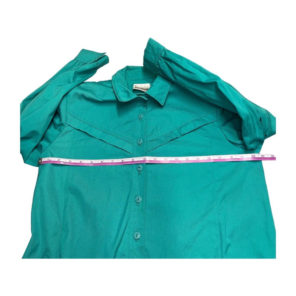 Country Suburbans Long-Sleeved Button-Down Jacket Teal Pockets Women’s Size 12 - Picture 4 of 8
